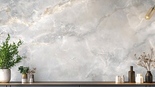 大理石背景墙的雅致角落