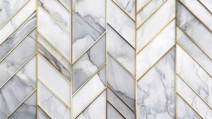 大理石金边鱼骨纹墙面设计