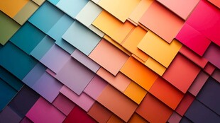 多彩色卡排列展示