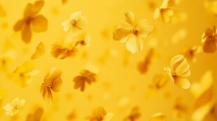 金黄花瓣纷飞的美丽瞬间