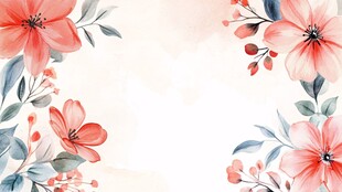 水彩花卉边框背景图