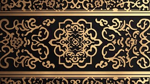 黑金中式古典花纹装饰图案