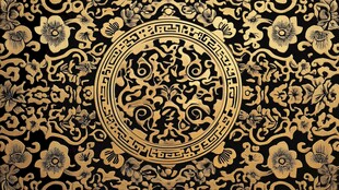 古典黑金中式花纹图案