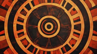 复古风格圆形几何图案背景