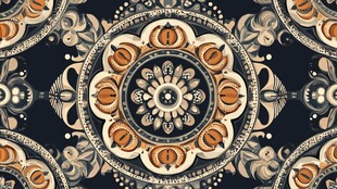 复古曼陀罗花纹图案设计