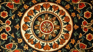 复古精美花卉图案装饰画