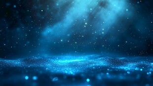 梦幻蓝色星空粒子背景