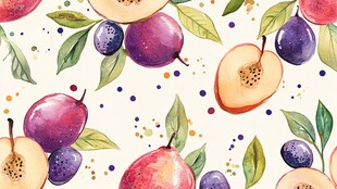 水彩风水果图案设计素材