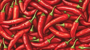 红彤彤的新鲜红辣椒