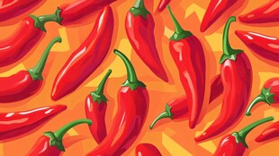 红辣椒图案背景设计元素