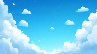 梦幻蓝天与蓬松云朵