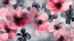 粉色水墨花卉图案背景