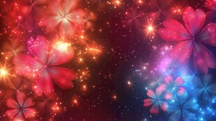 梦幻炫彩花朵背景图