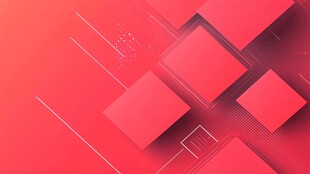 红色几何方块科技风背景