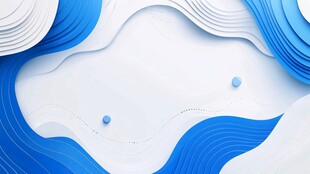 蓝白立体波浪抽象背景图
