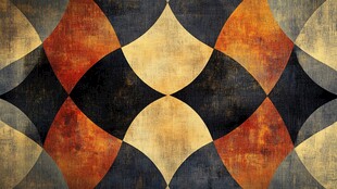 几何拼接复古风艺术图案