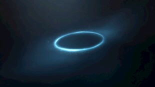 蓝色发光悬浮圆环特效