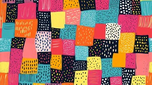 多彩几何图案拼接背景图