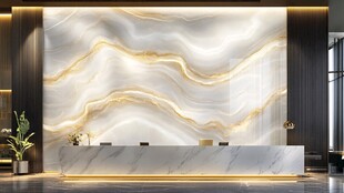 奢华大理石纹理前台背景墙