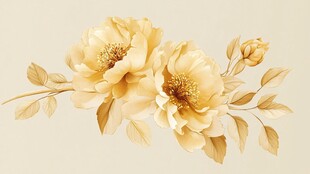 金色优雅绽放双朵花卉