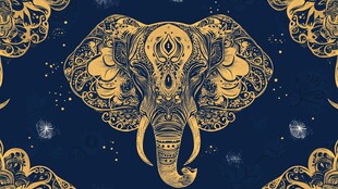 华丽象头曼陀罗图案设计