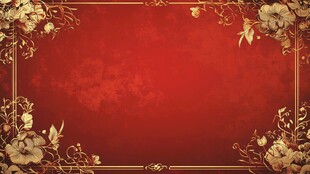 红色金花纹饰华丽背景图