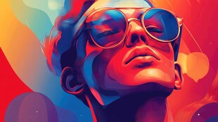 时尚酷感墨镜人物插画