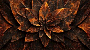 金属质感花朵艺术背景图