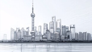 上海外滩天际线建筑景观