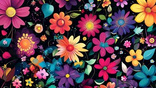 多彩花卉图案背景