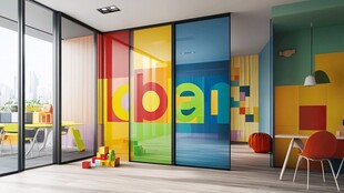 多彩童趣儿童房玻璃隔断设计