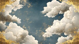 梦幻云海中的金色边缘