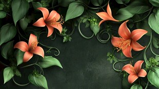 橙花绿叶营造自然氛围