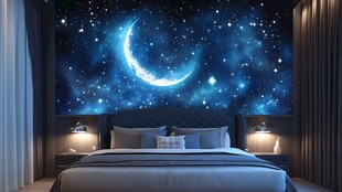 梦幻星空卧室背景墙