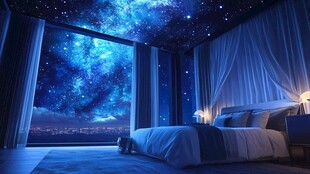 梦幻星空卧室营造浪漫氛围