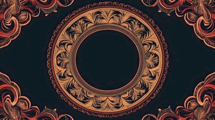 复古华丽圆形装饰图案