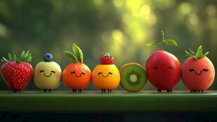 可爱表情的萌趣水果大集合