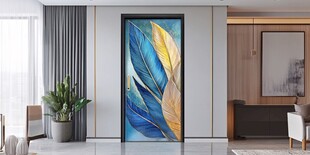 艺术彩绘门装点现代客厅