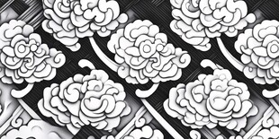 中式传统云纹花卉装饰图案