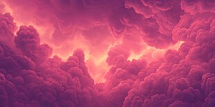 梦幻紫粉色云海景观