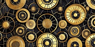 金色几何圆环艺术背景图