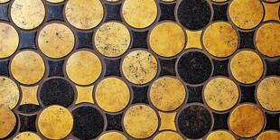 复古风圆形马赛克瓷砖图案