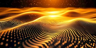 科技感金色波浪粒子背景
