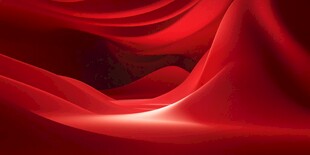 红色丝绸飘动的柔美画面