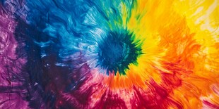 绚丽多彩的扎染织物纹理