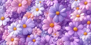 梦幻紫色花卉图案背景