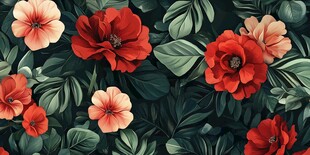 花卉绿植背景图案设计