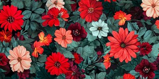 缤纷花卉图案 生机盎然