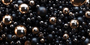 黑金质感球形元素背景图