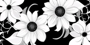 黑白花卉图案设计